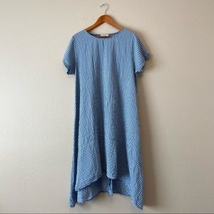 Vasna Blue White Stripe Dress Lanenlook XL